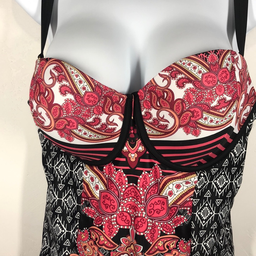 NWT Swimsuits for All pink paisley b&w onepiece 12 - Picture 2 of 11